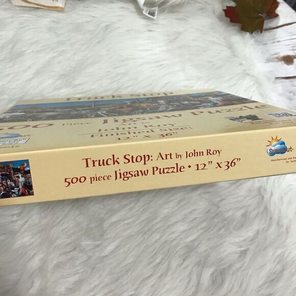 🦩 Jigsaw Puzzle Truck Stop 500 Piece Sunsout - Picture 6 of 7
